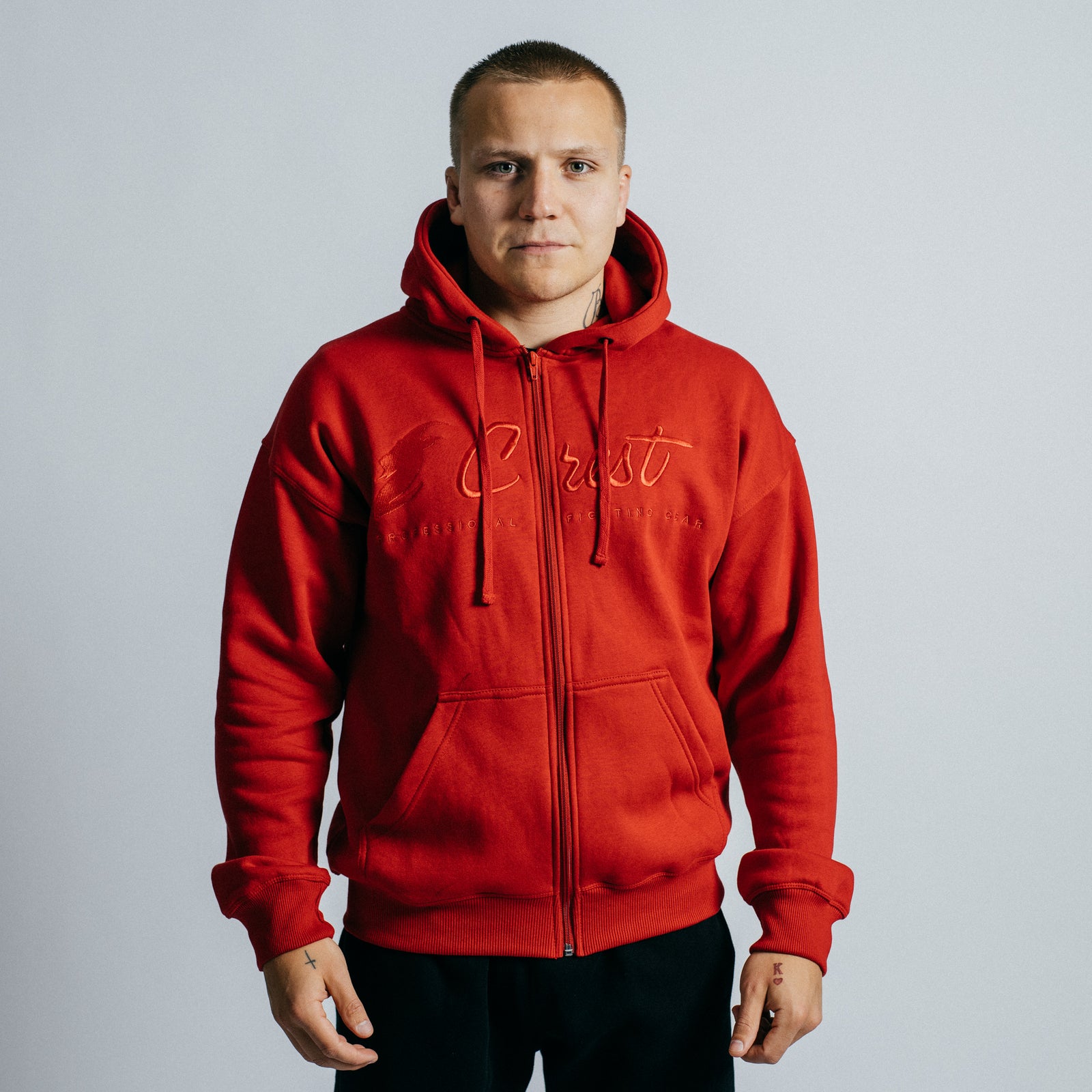 Zipper hoodie "Crest" (Red)
