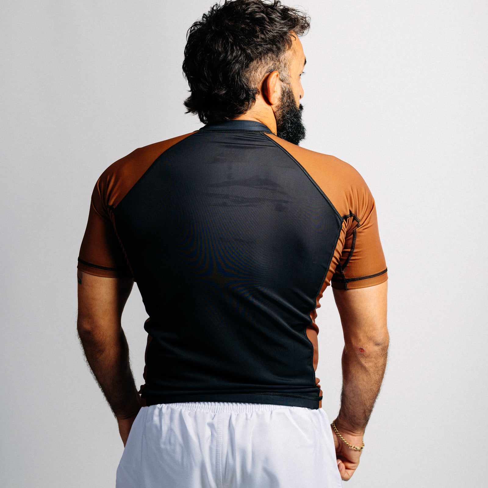 "GOAT" Rash Guard - Brown (short)