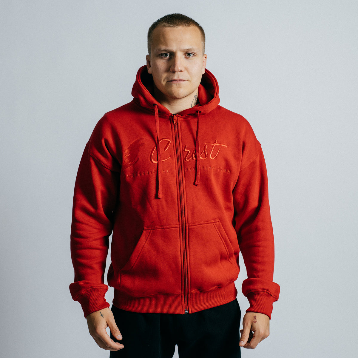 Zipper hoodie "Crest" (Red)