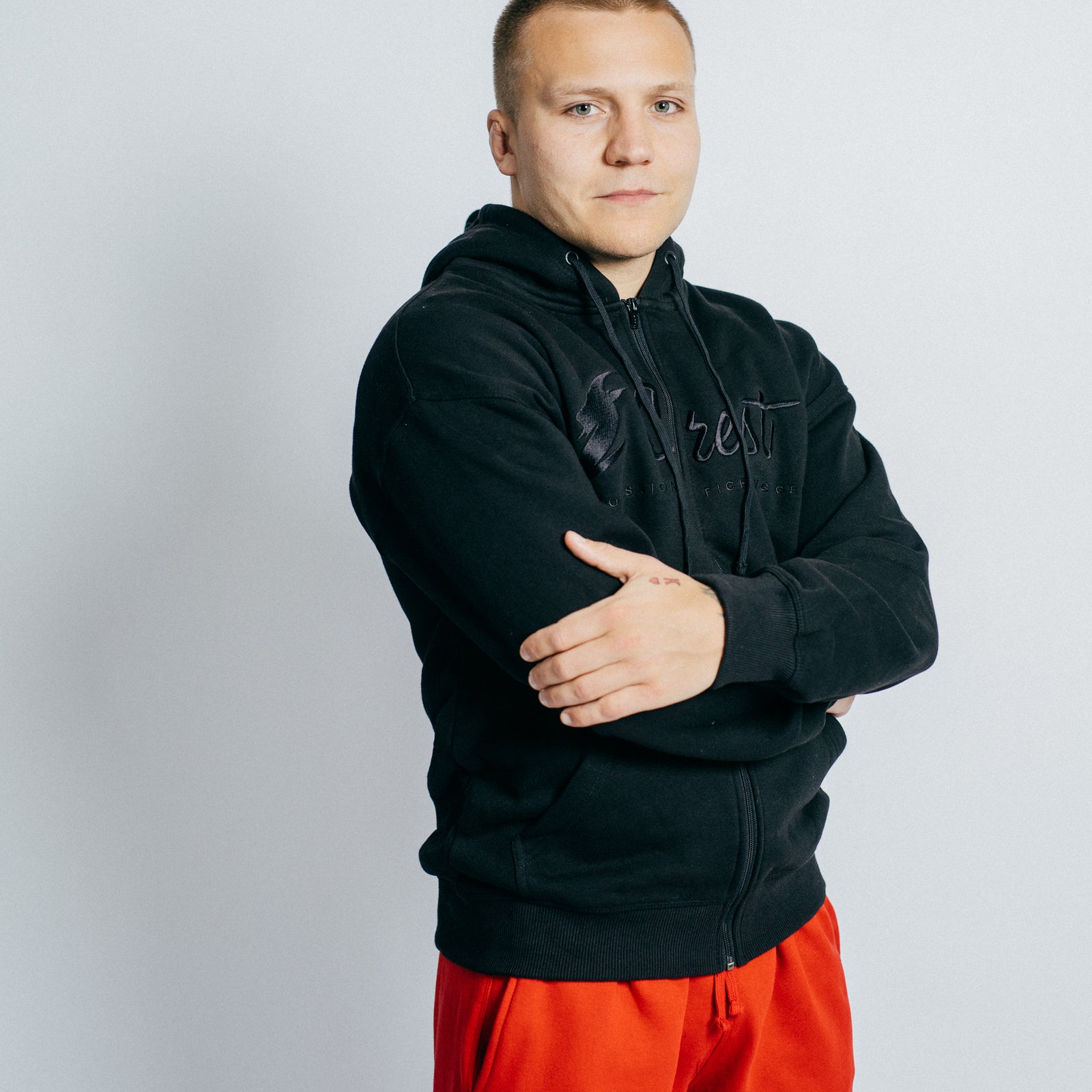Zipper hoodie "Crest" (Black)