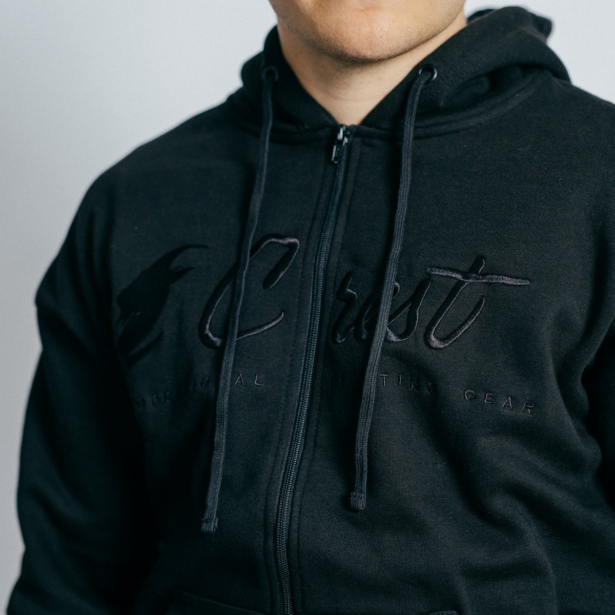 Zipper hoodie "Crest" (Black)