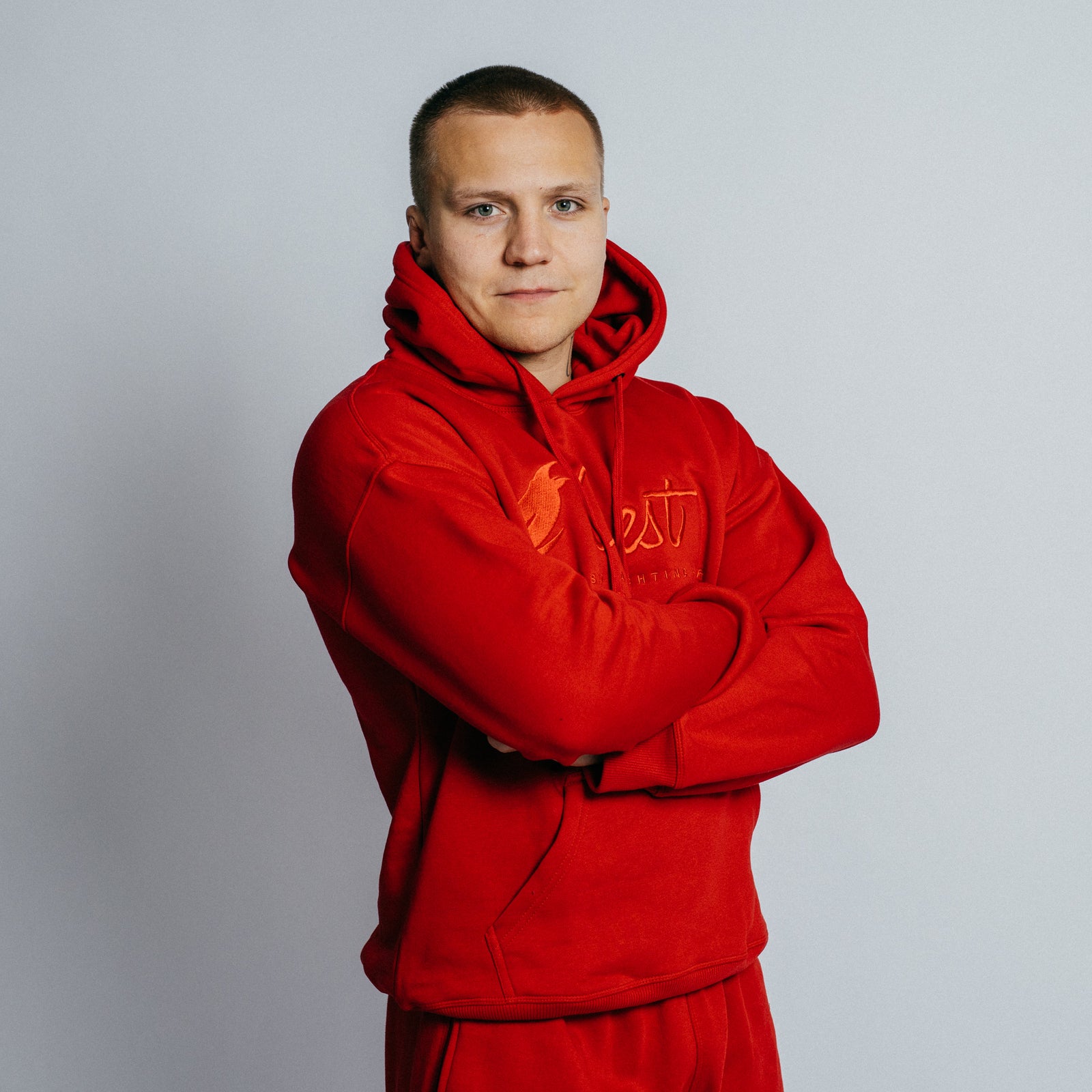 Core hoodie "CREST" - Embroidery (Red)