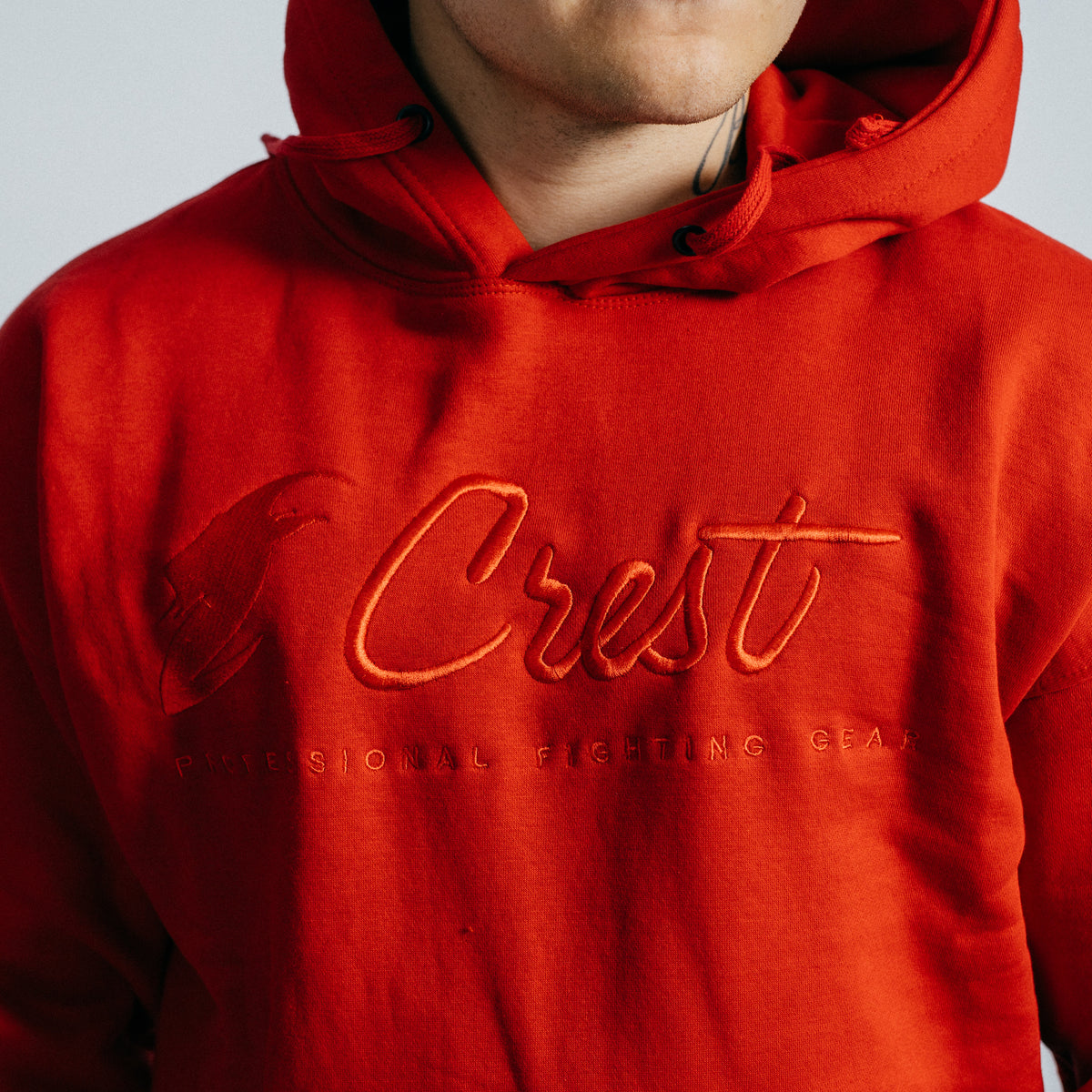 Core hoodie "CREST" - Embroidery (Red)