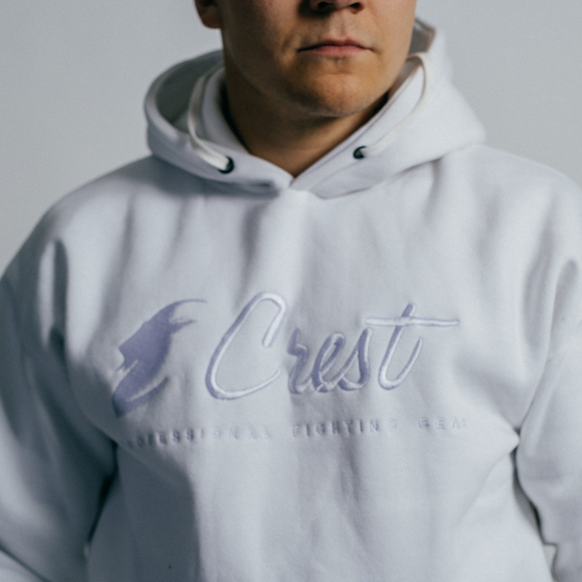Core hoodie "CREST" - Embroidery (White)
