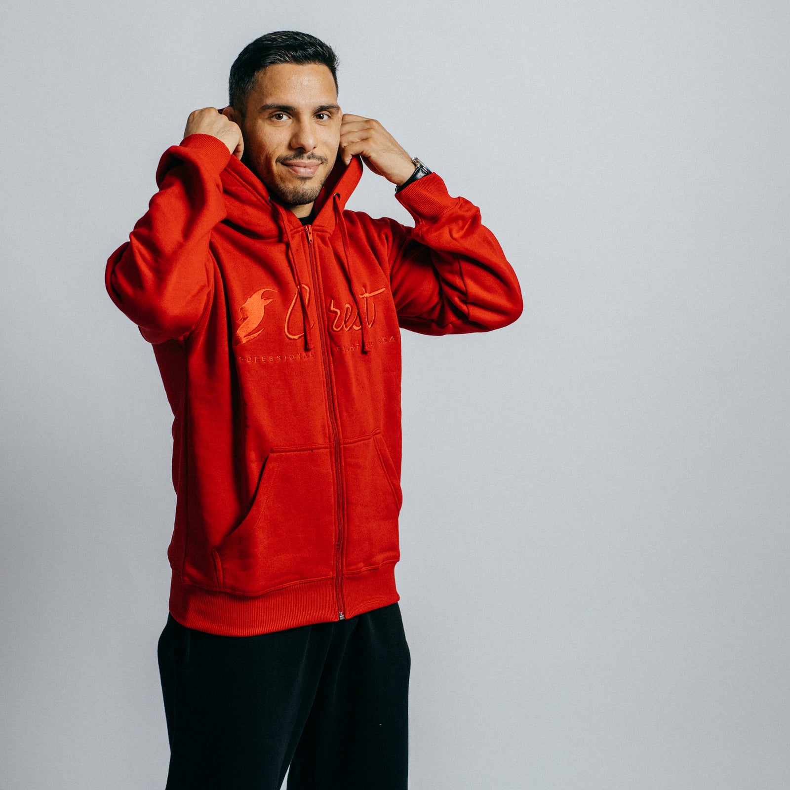 Zipper hoodie "Crest" (Red)