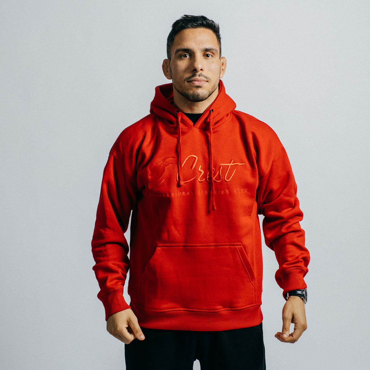 Core hoodie "CREST" - Embroidery (Red)