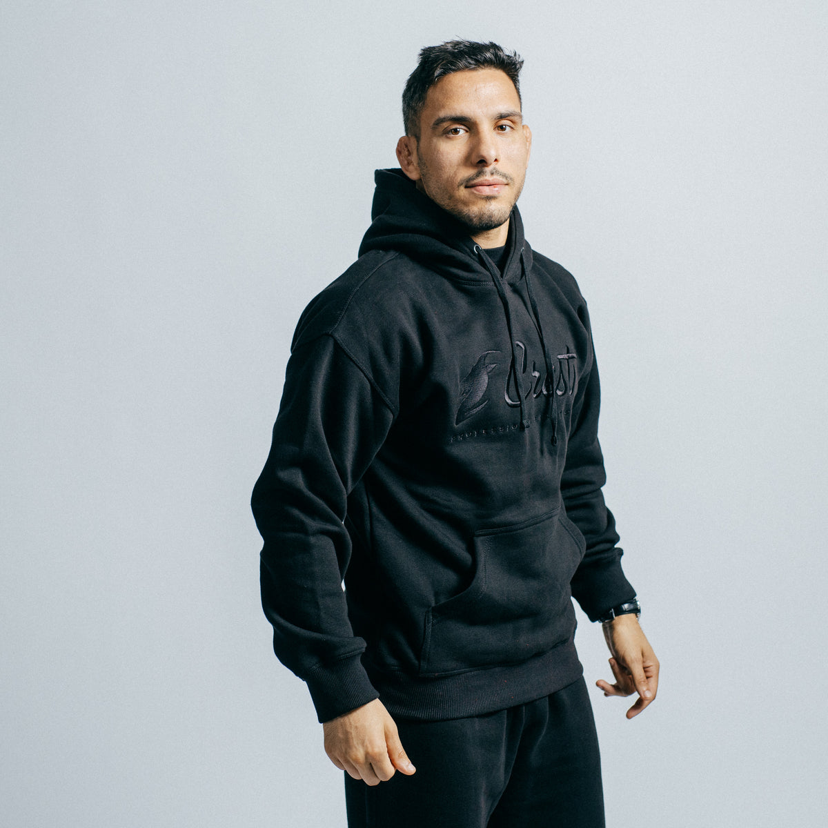 Core hoodie "CREST" - Embroidery (Black)