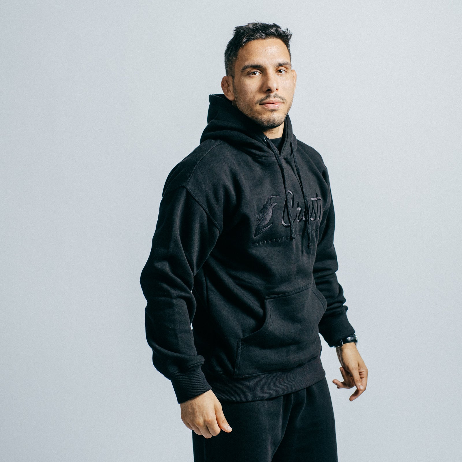 Core hoodie "CREST" - Embroidery (Black)