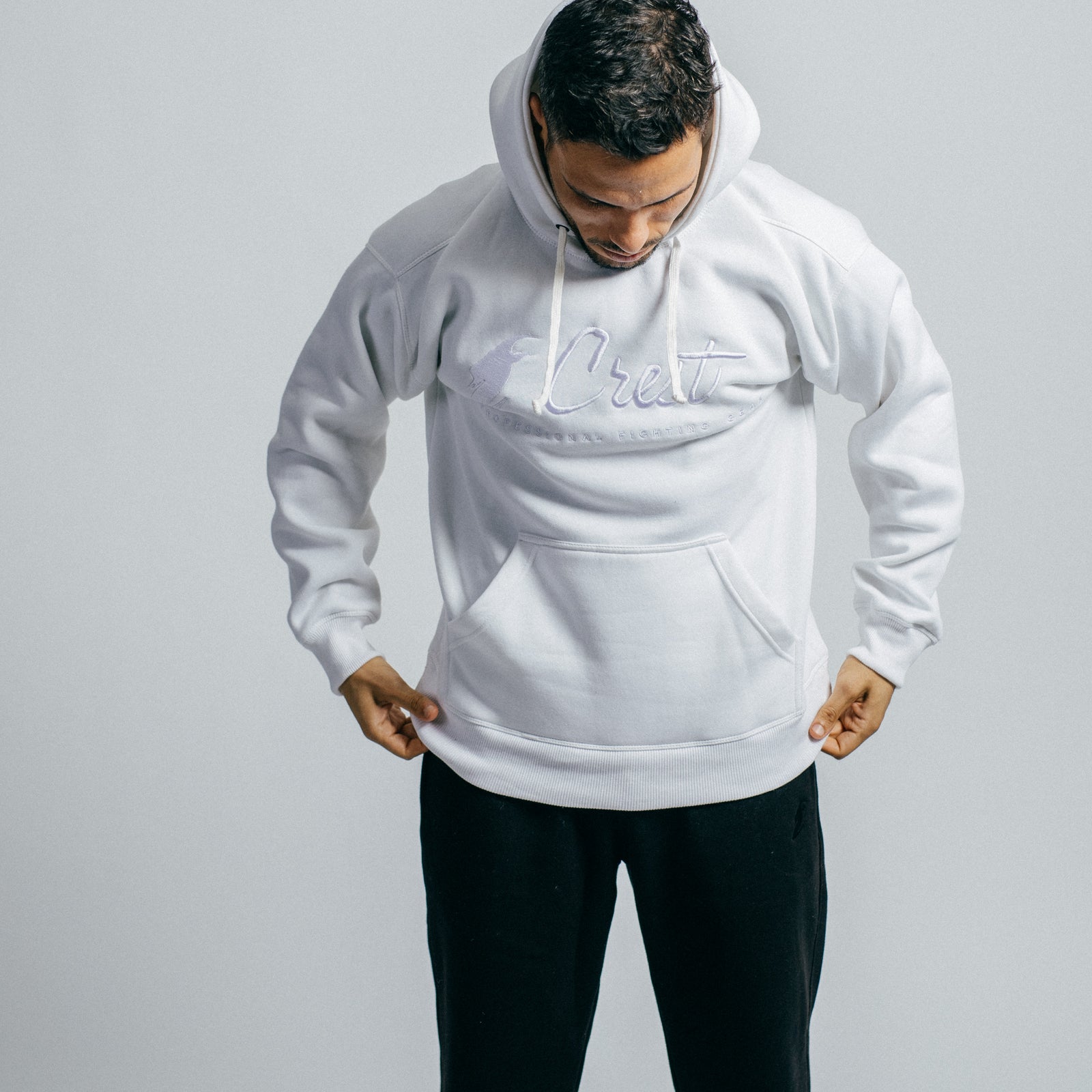 Core hoodie "CREST" - Embroidery (White)