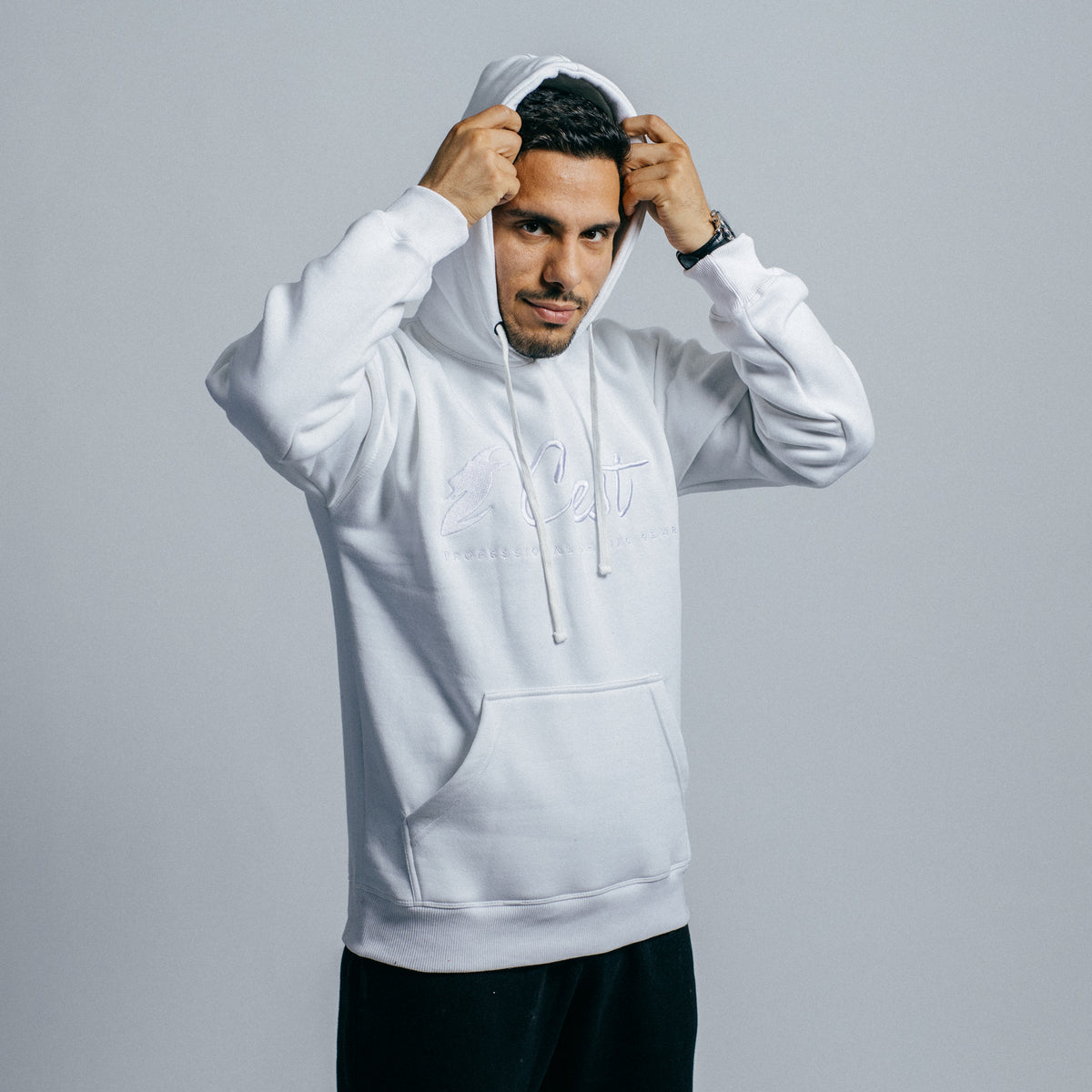 Core hoodie "CREST" - Embroidery (White)