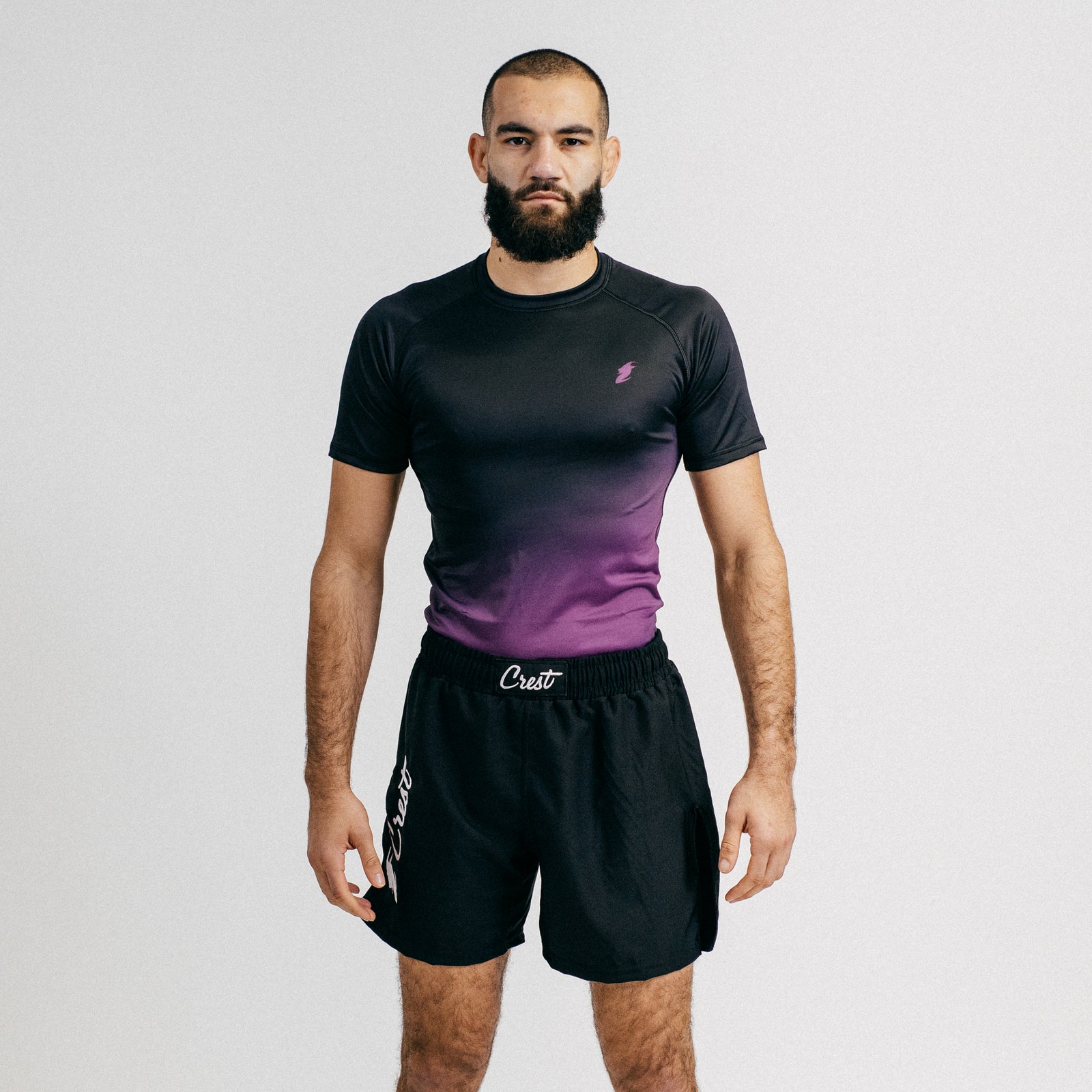 Lyhythihainen Rash Guard "GOAT" Purppura / Musta