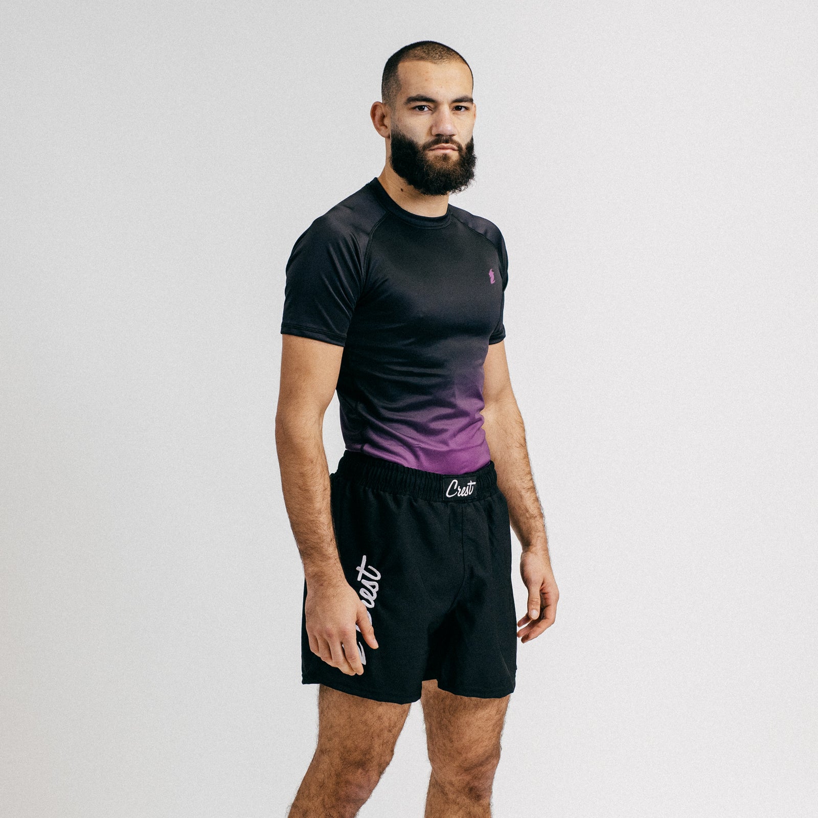 Lyhythihainen Rash Guard "GOAT" Purppura / Musta