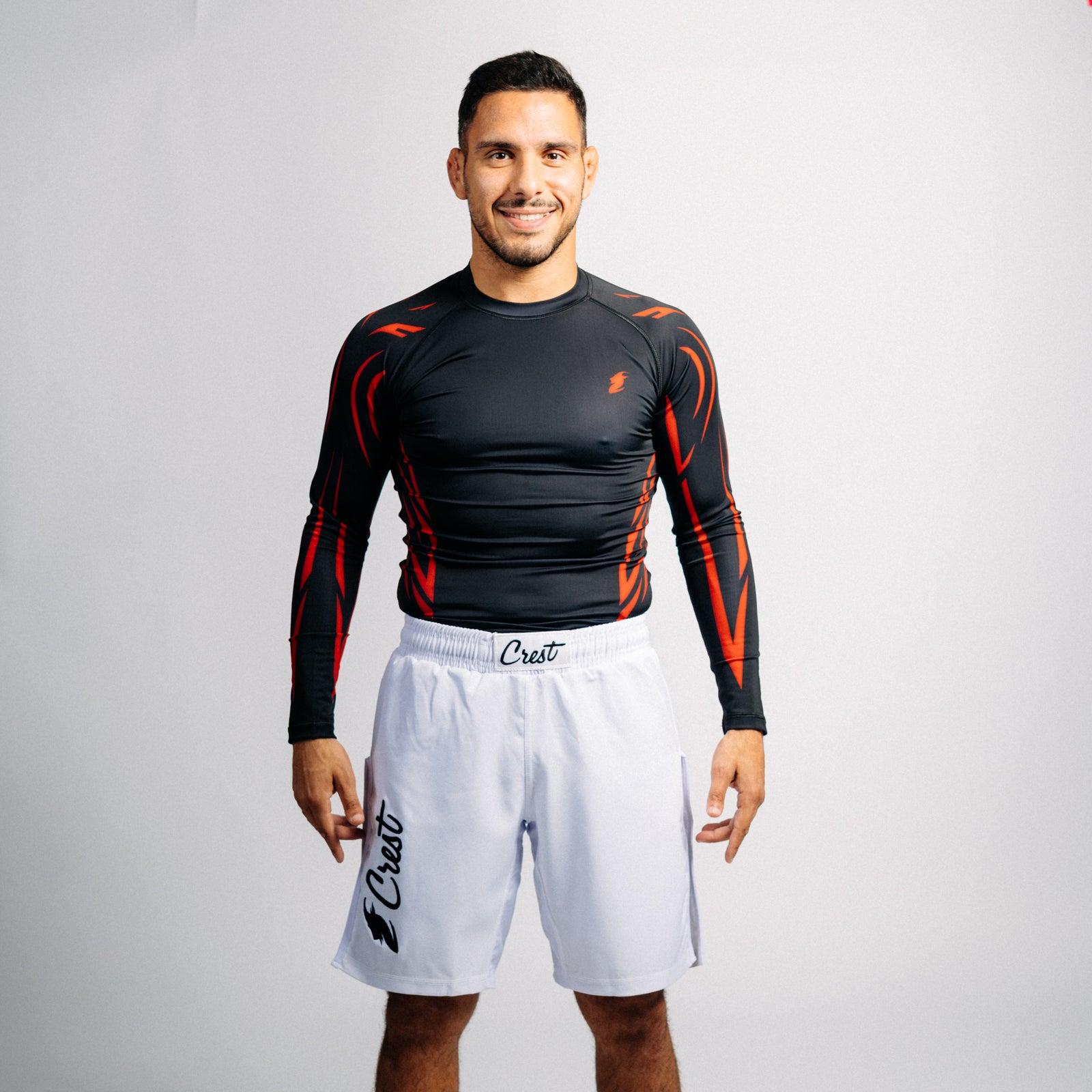 White | Crest "Hybrid" - MMA shorts (long)