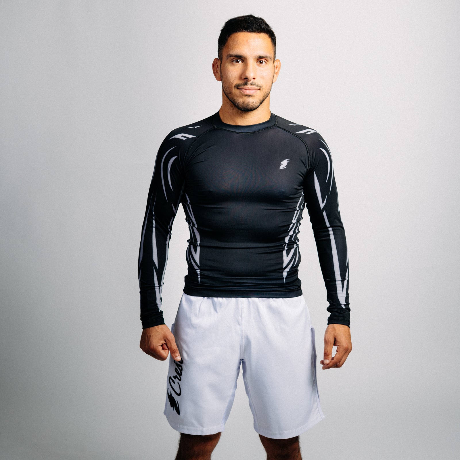Pitkähihainen Rash Guard "ARROW" Series | Hopea / Musta