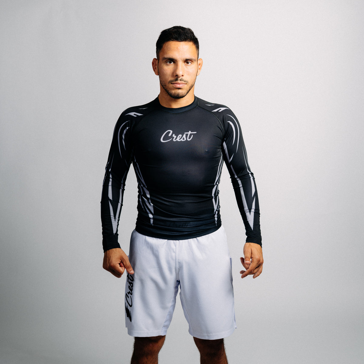 CREST - Rash Guard "ARROW" Series | Silver / Black (long)