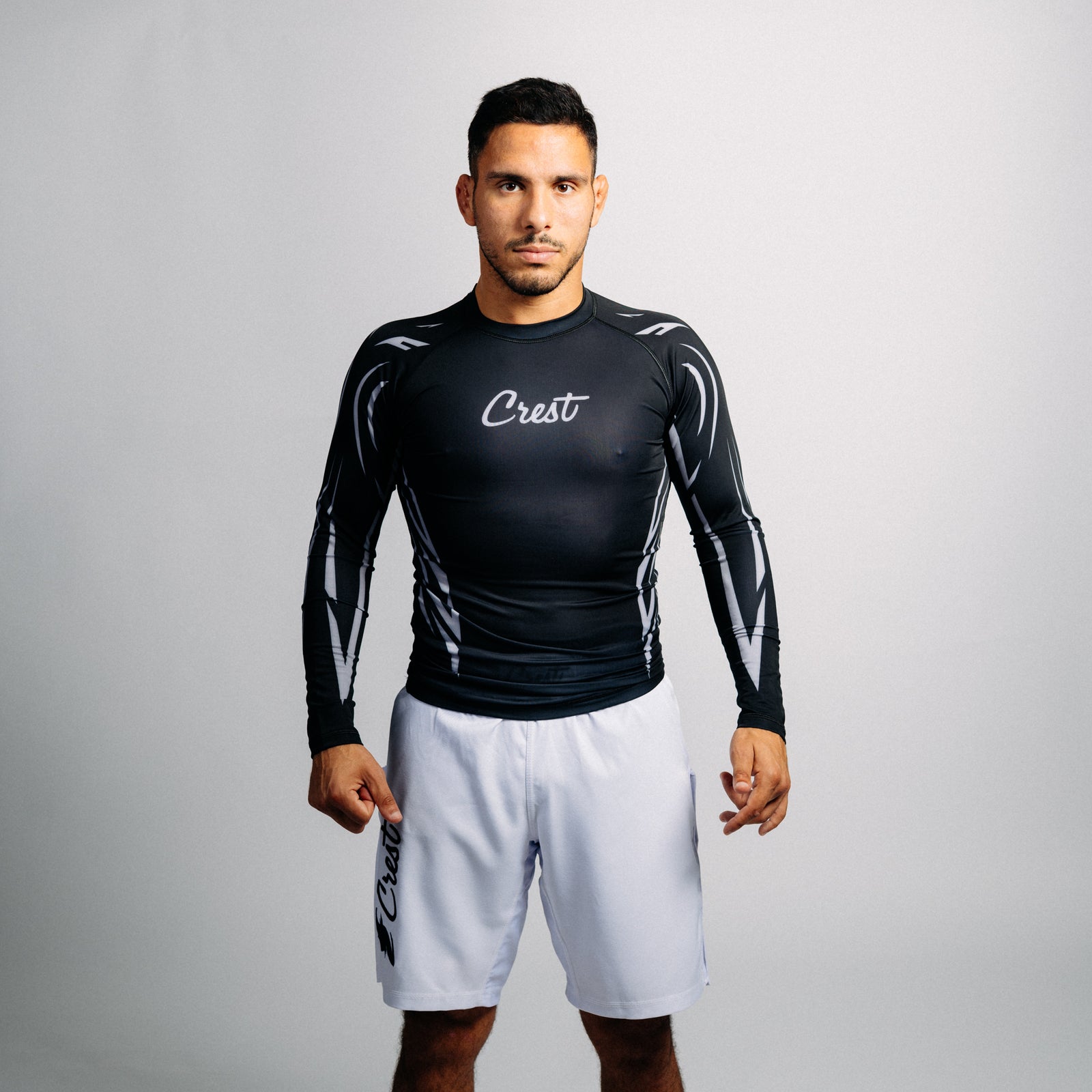 CREST - Rash Guard "ARROW" Series | Silver / Black (long)