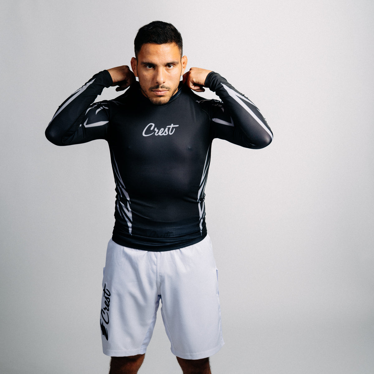 CREST - Rash Guard "ARROW" Series | Silver / Black (long)