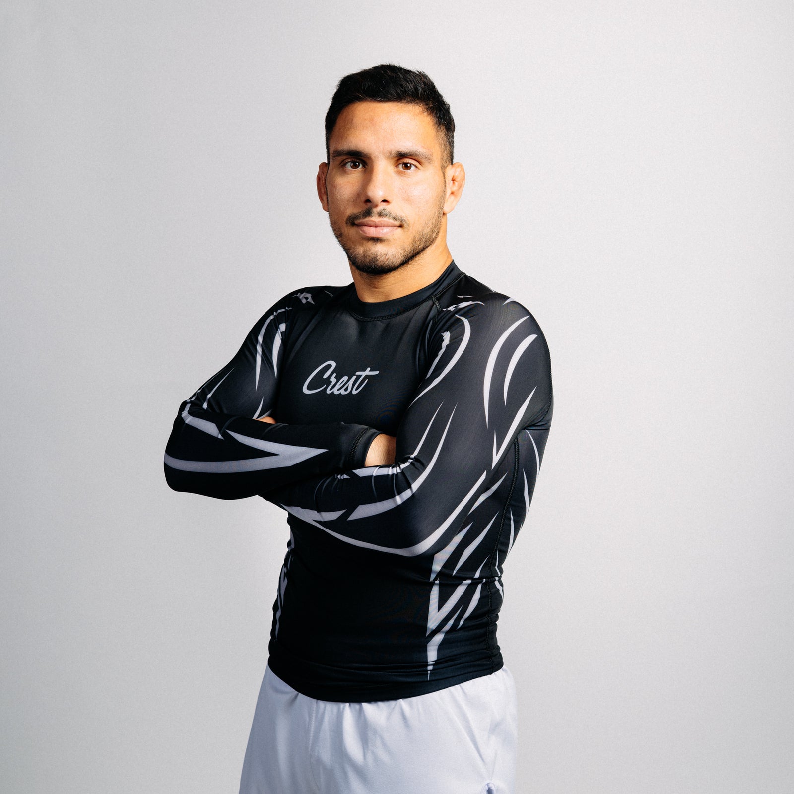 CREST - Rash Guard "ARROW" Series | Silver / Black (long)