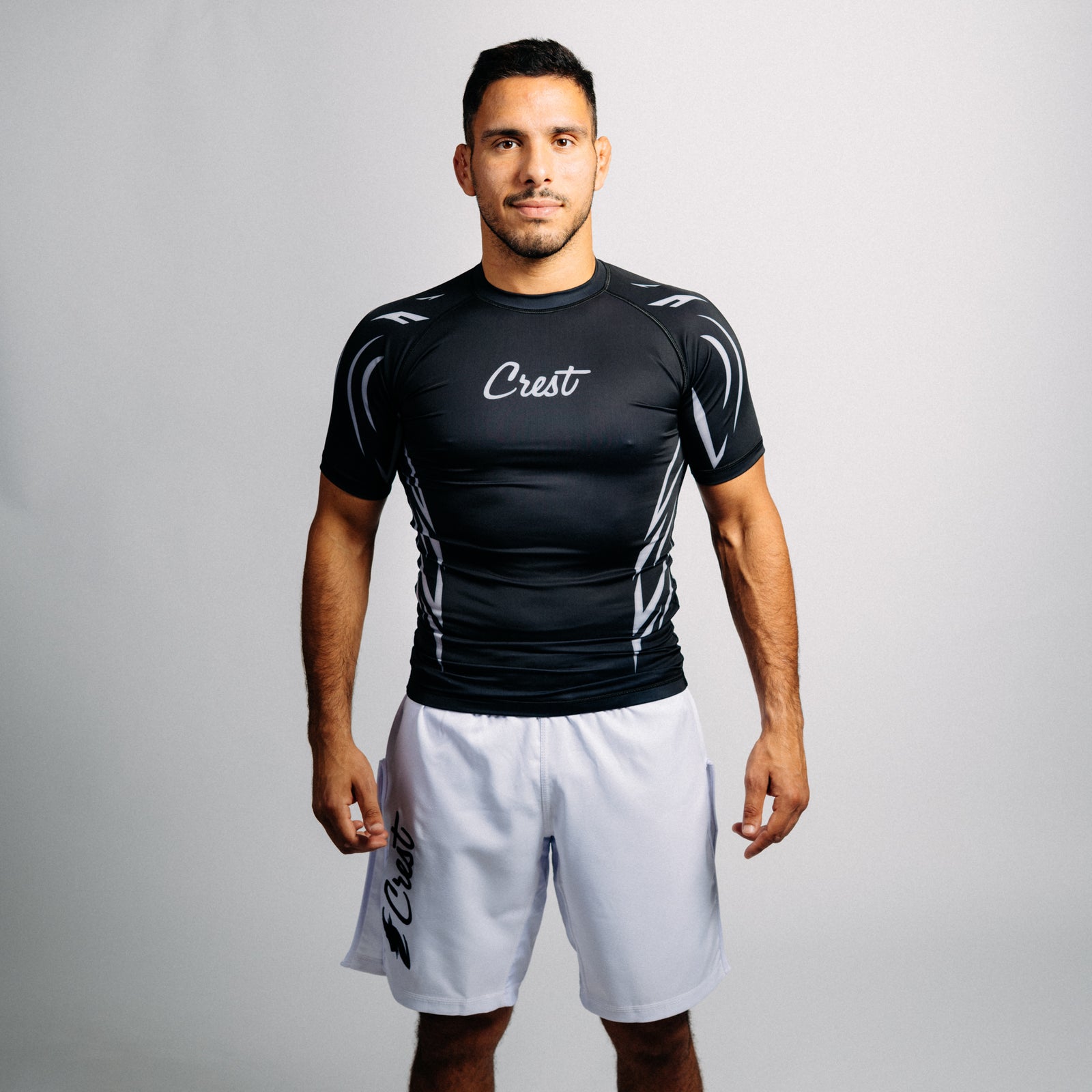 CREST - Rash Guard "ARROW" Series | Silver / Black (short)