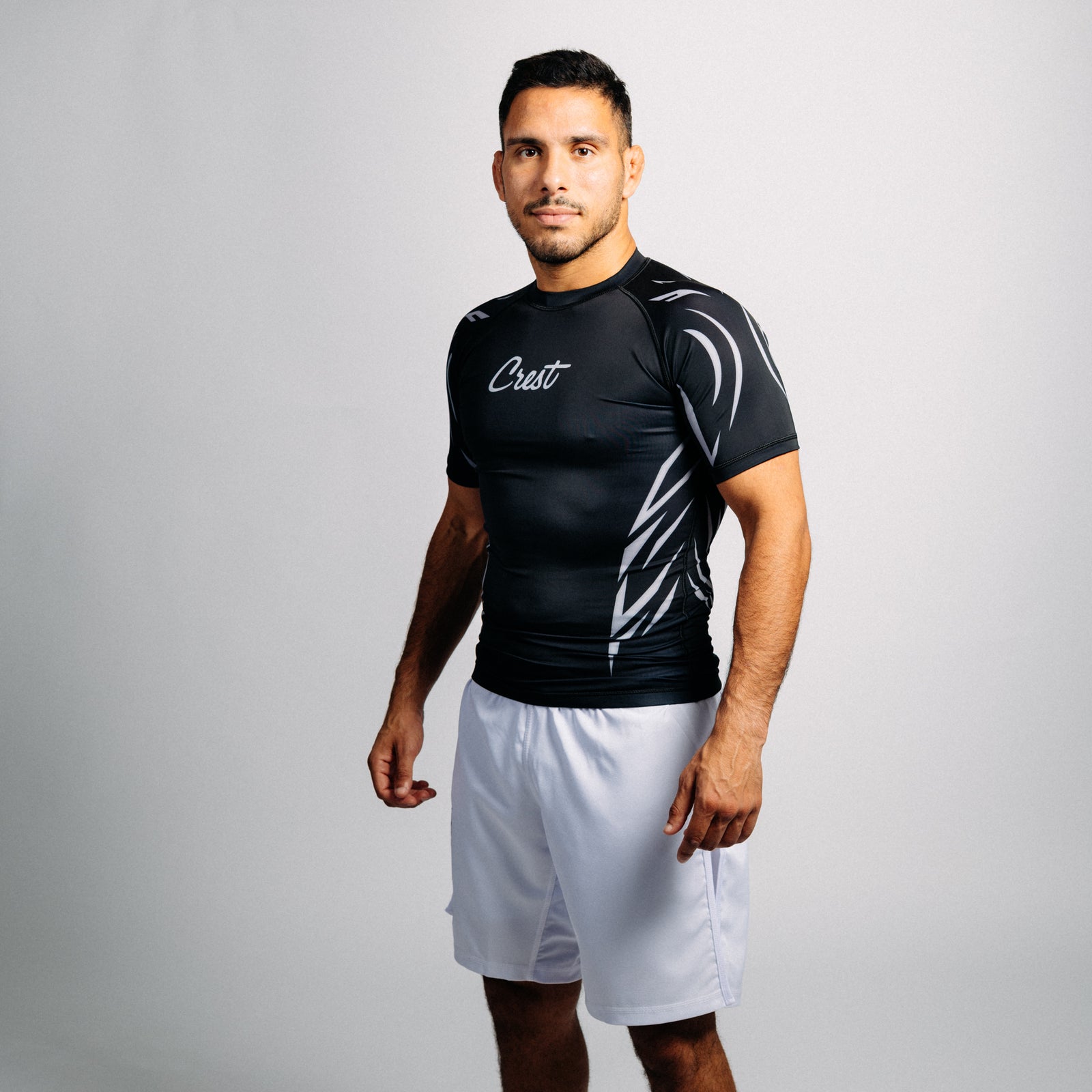 CREST - Rash Guard "ARROW" Series | Silver / Black (short)