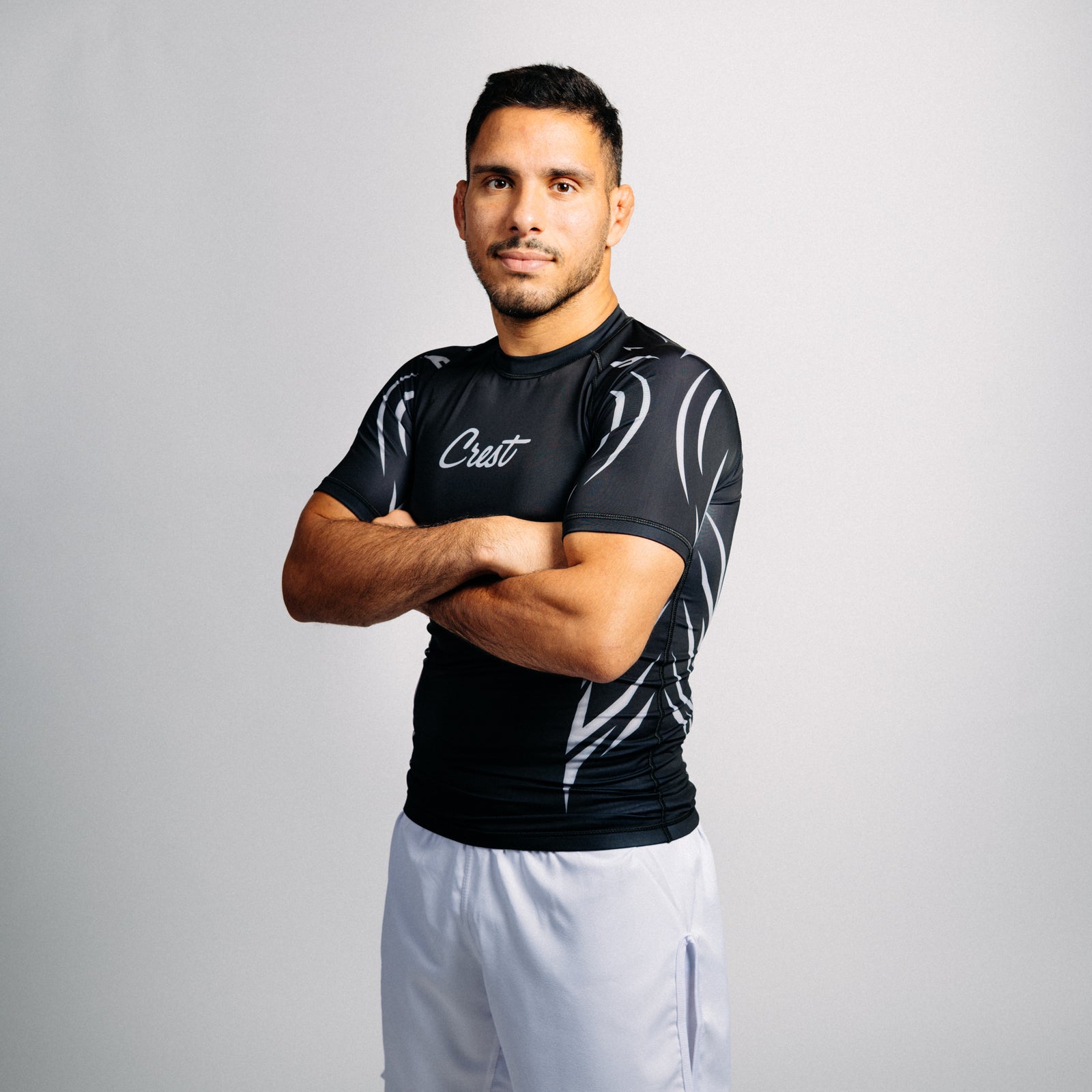 CREST - Rash Guard "ARROW" Series | Silver / Black (short)