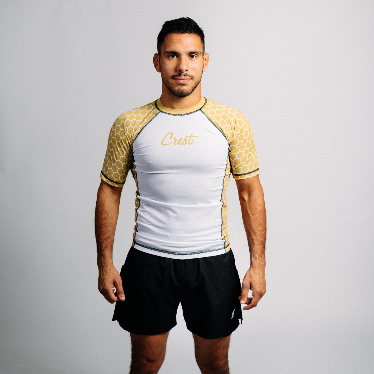Rash Guard "Killer Bee" | Gold / White (short)