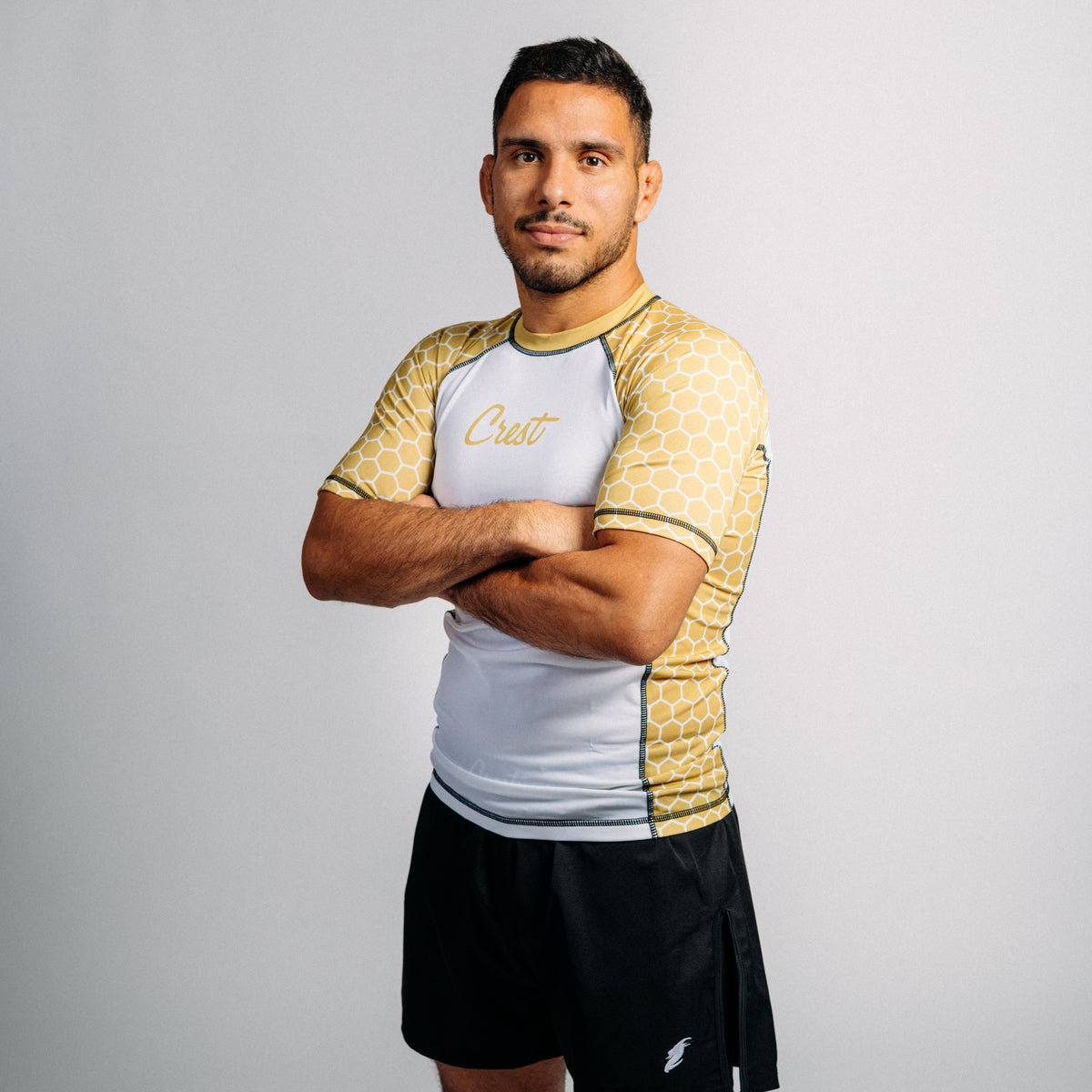 Rash Guard "Killer Bee" | Gold / White (short)