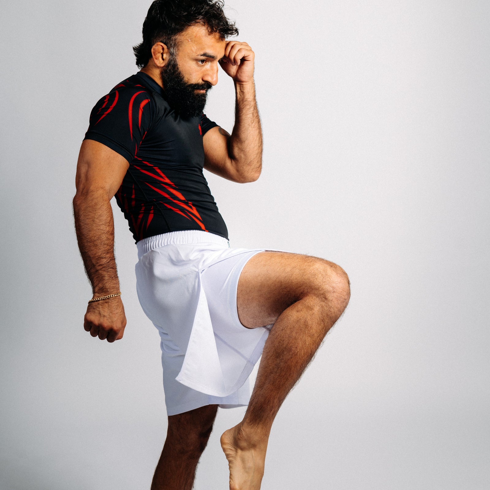 White | Crest "Hybrid" - MMA shorts (long)