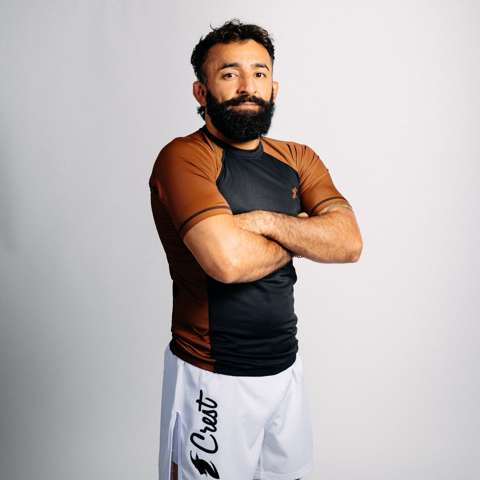 "GOAT" Rash Guard - Brown (short)