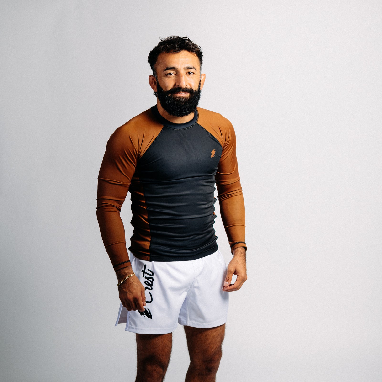 Pitkähihainen "GOAT" rash guard - Ruskea