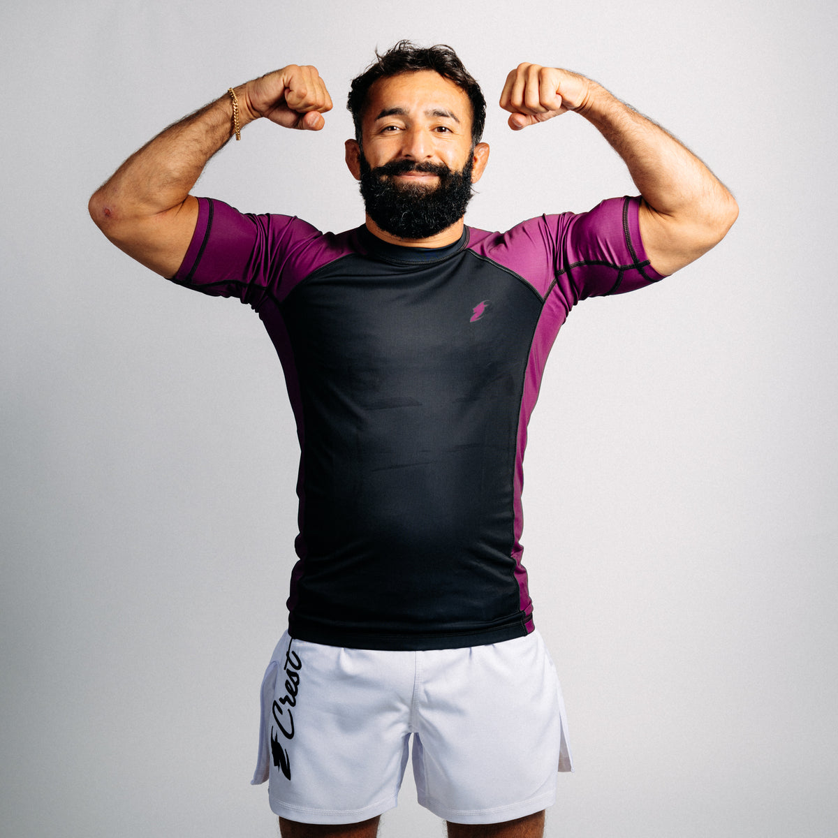 "GOAT" Rash Guard - Purple (short)