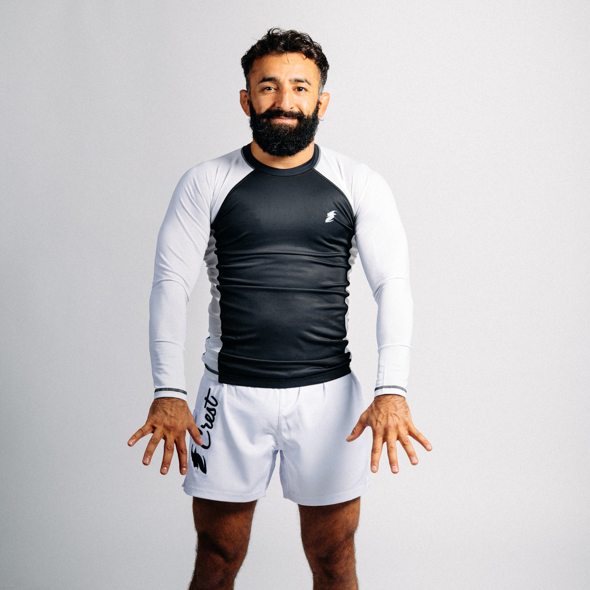 "GOAT" Rash Guard - White (long)