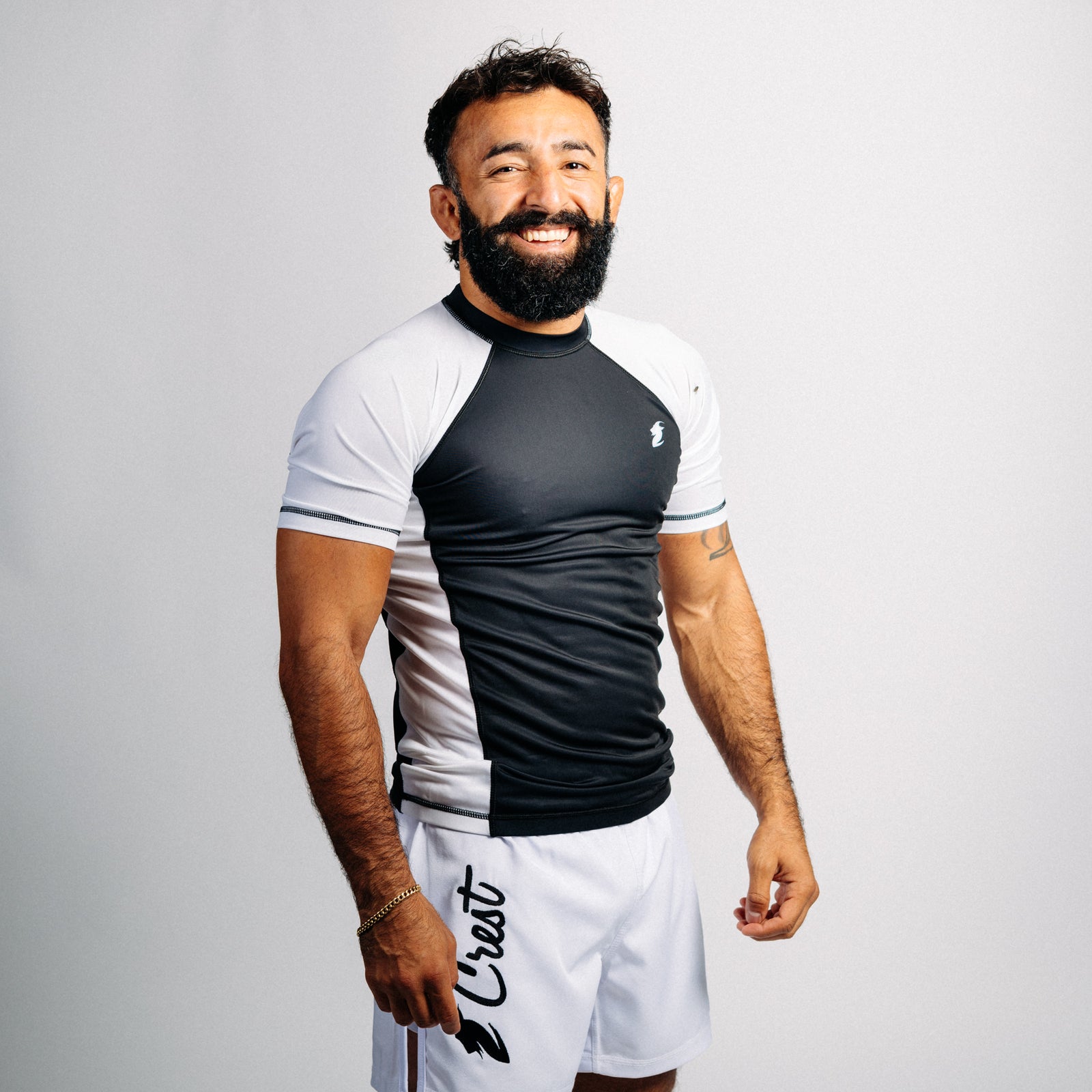 "GOAT" Rash Guard - White (short)