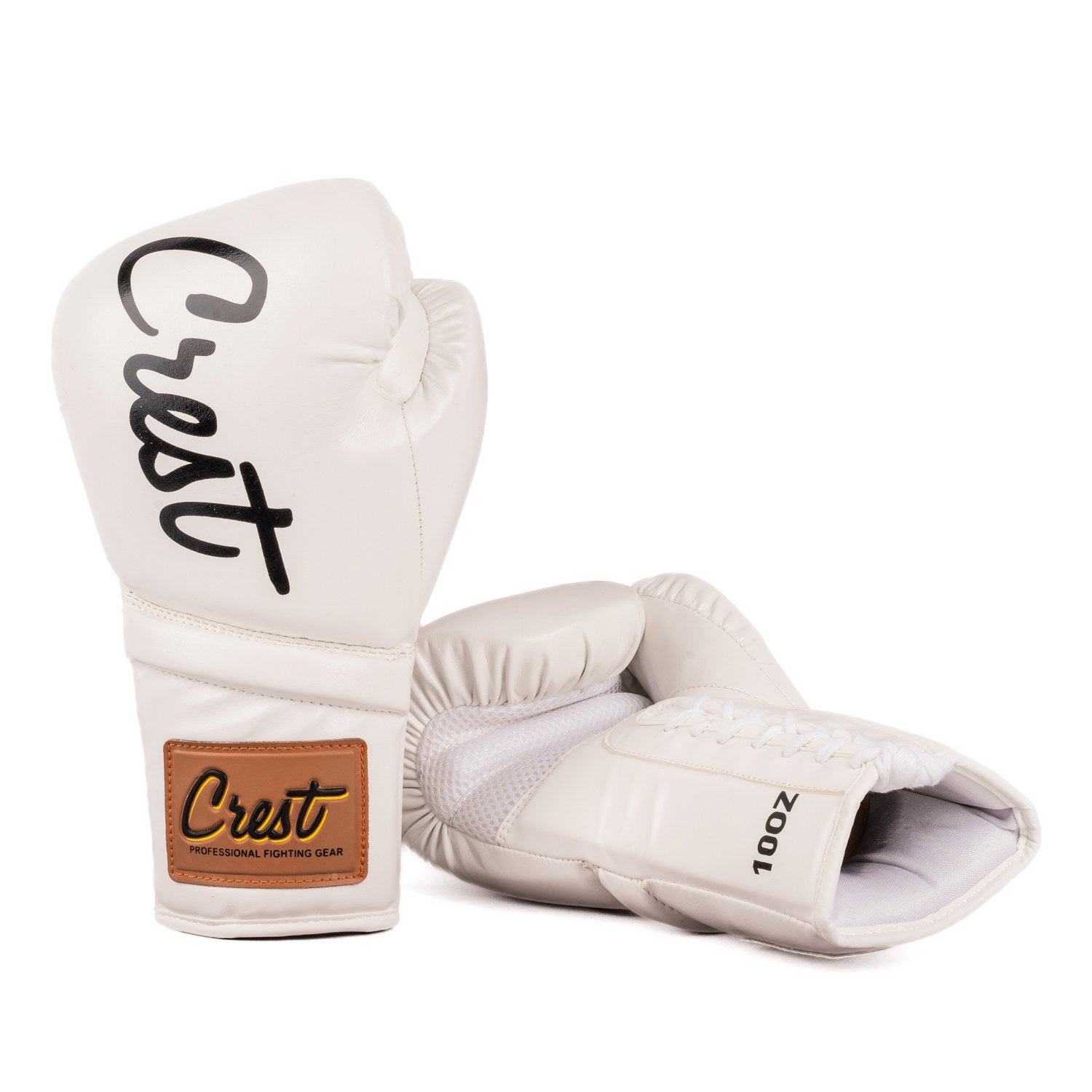 Crest Boxing Gloves "Pico 0.5" - Lace Up | White/Black