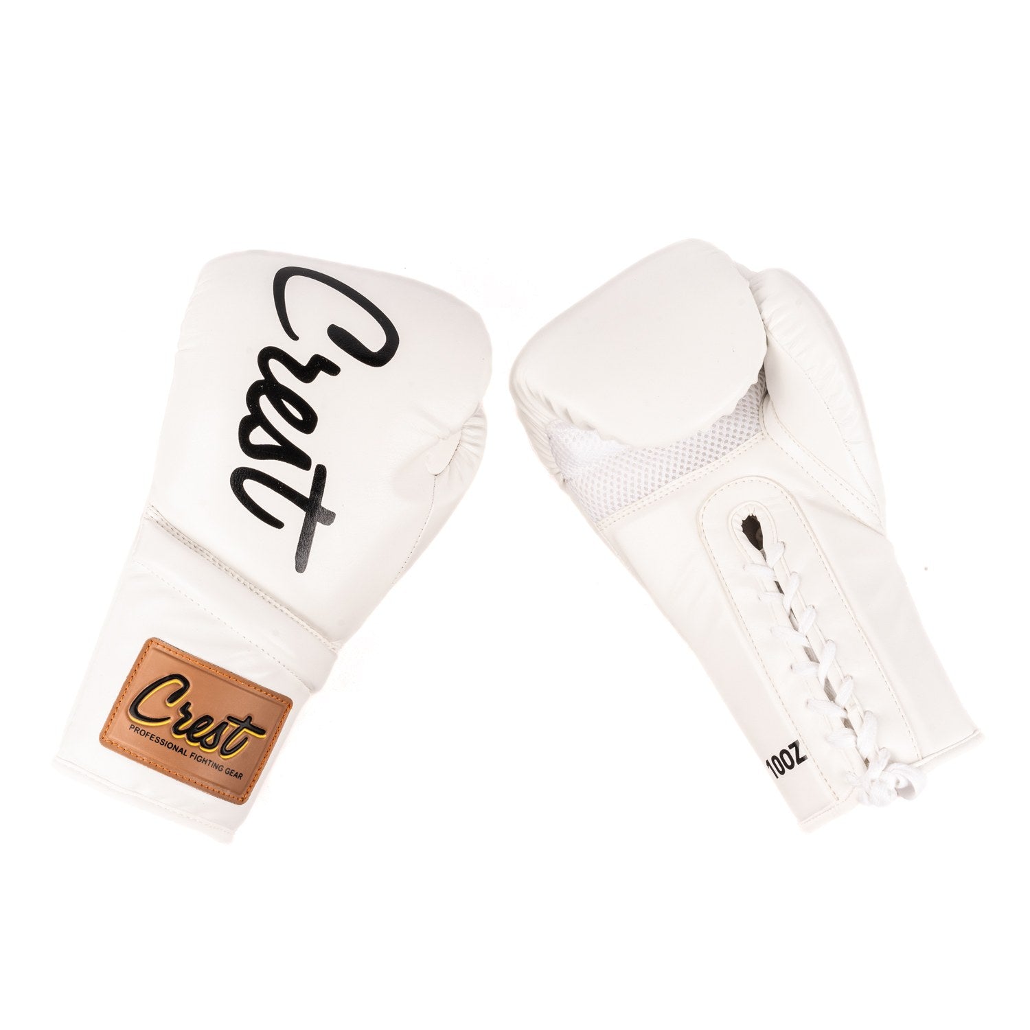 Crest Boxing Gloves "Pico 0.5" - Lace Up | White/Black