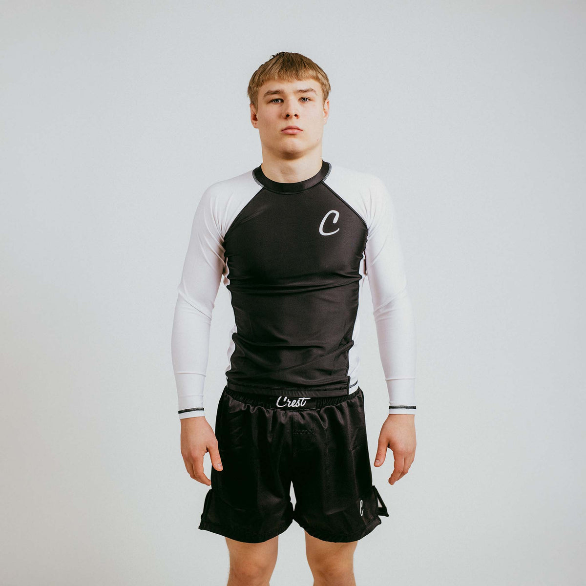 Pitkähihainen rash guard &quot;C&quot; - valkoinen