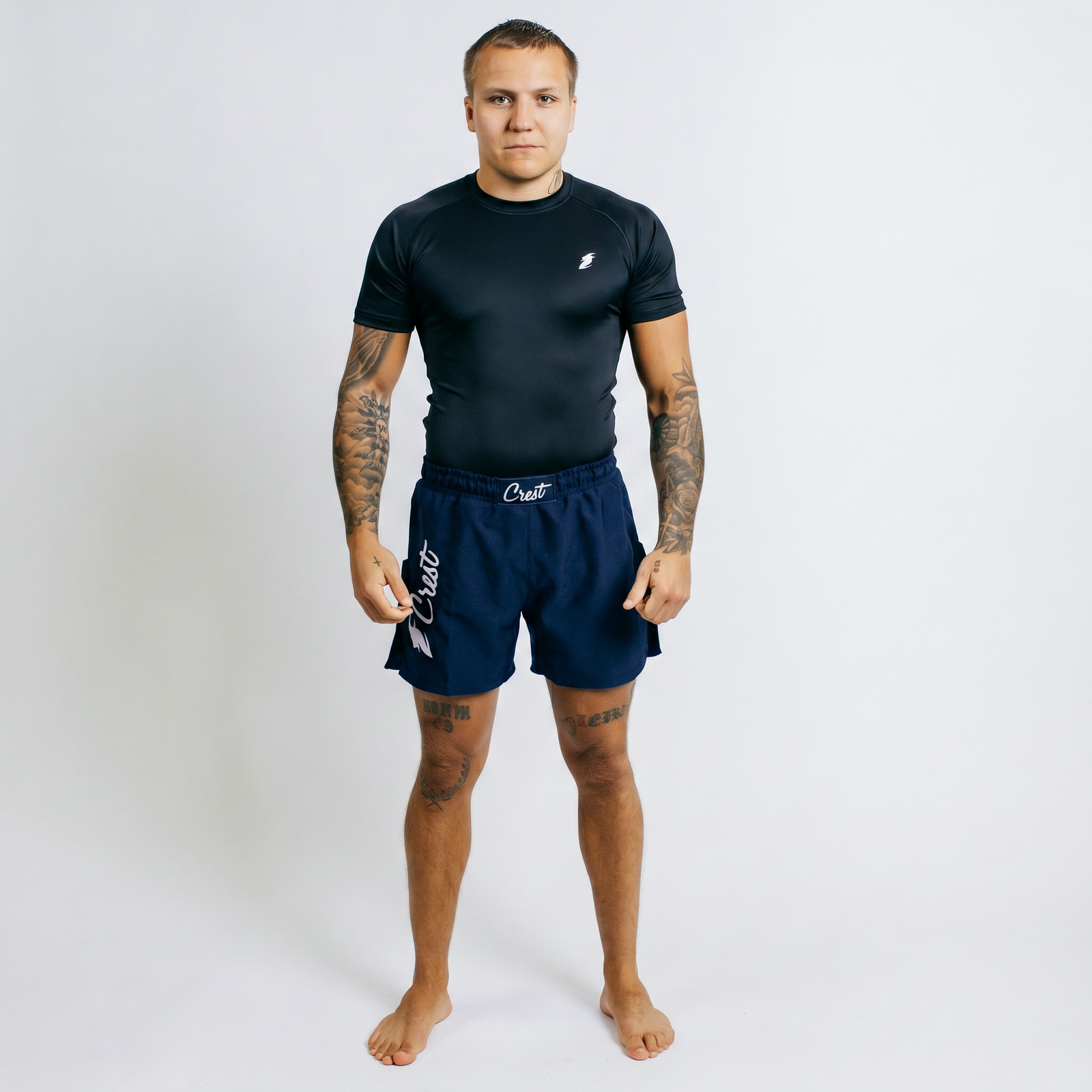Navy Blue | Crest "Hybrid" - MMA shorts (short)