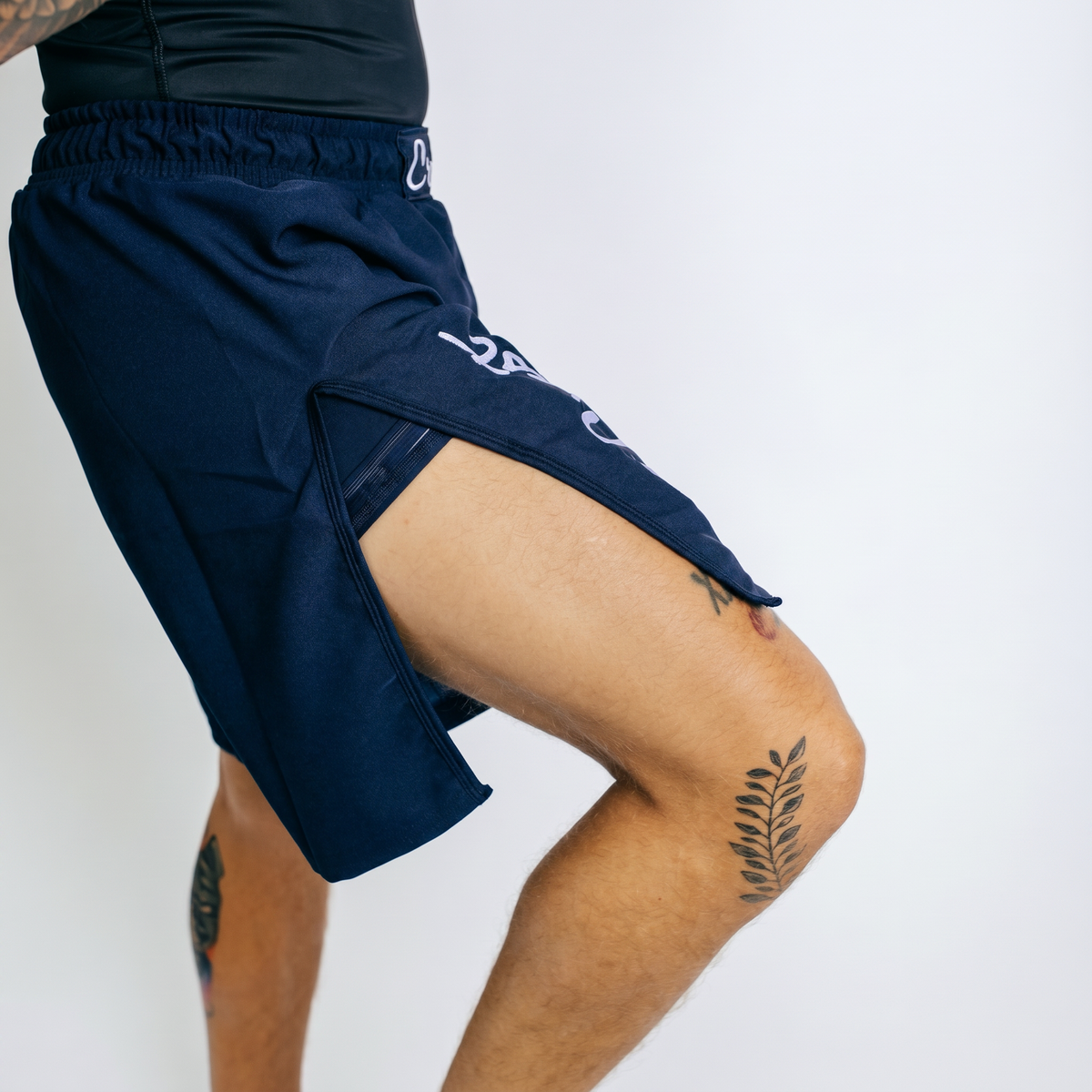 Navy Blue | Crest "Hybrid" - MMA shorts (long)