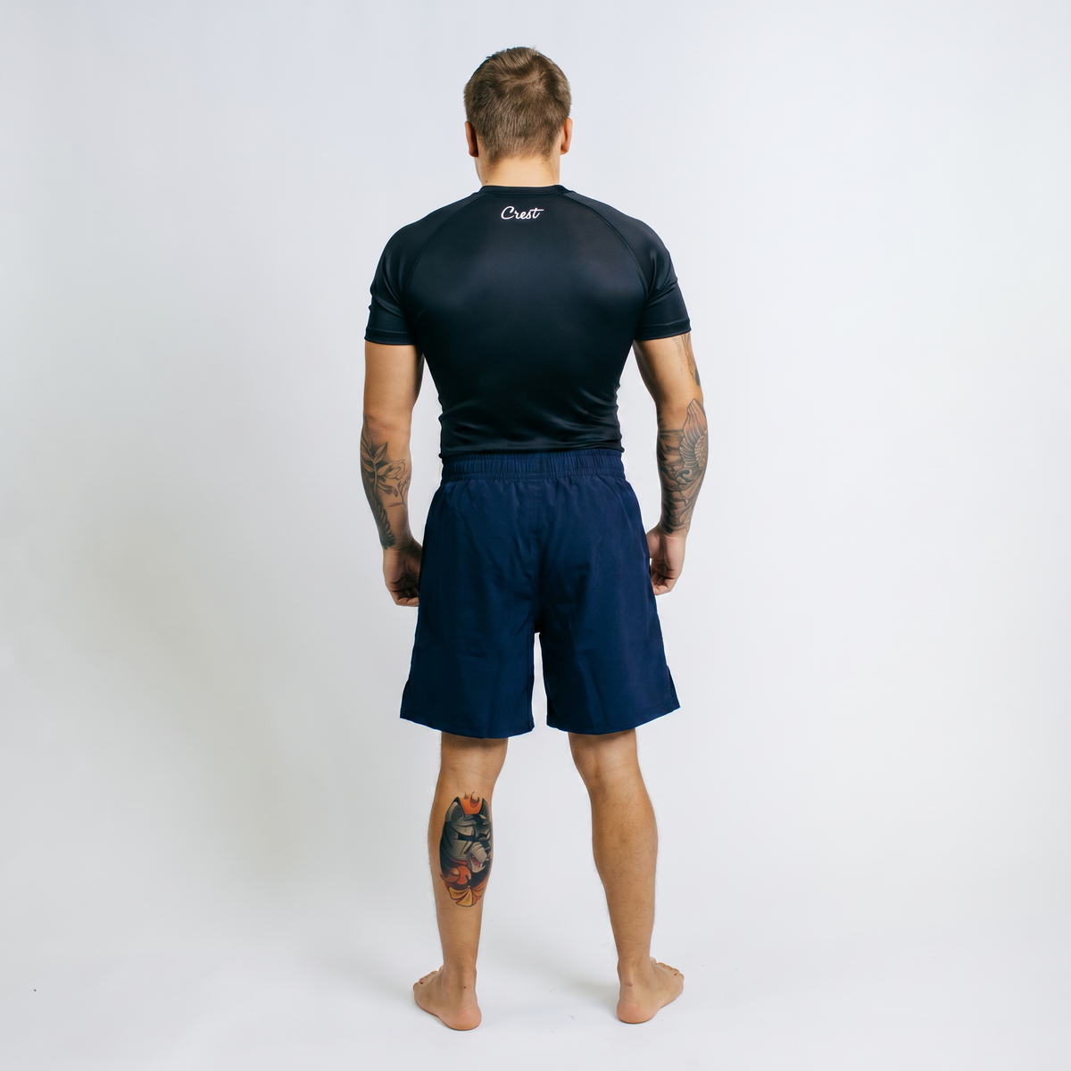 Navy Blue | Crest "Hybrid" - MMA shorts (long)