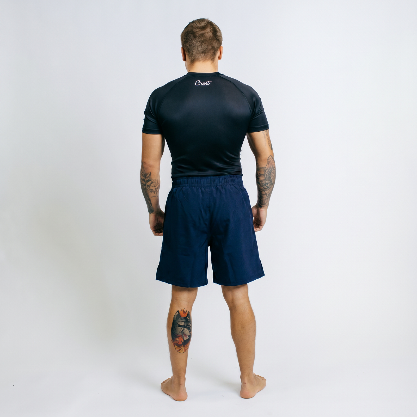 Navy Blue | Crest "Hybrid" - MMA shorts (long)