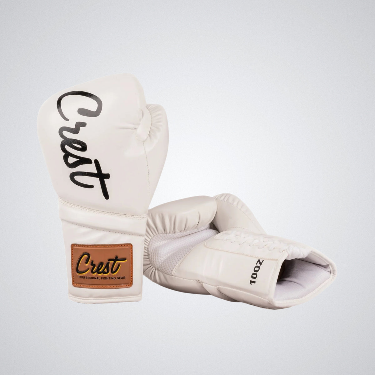 Crest Boxing Gloves "Pico 0.5" - Lace Up | White/Black