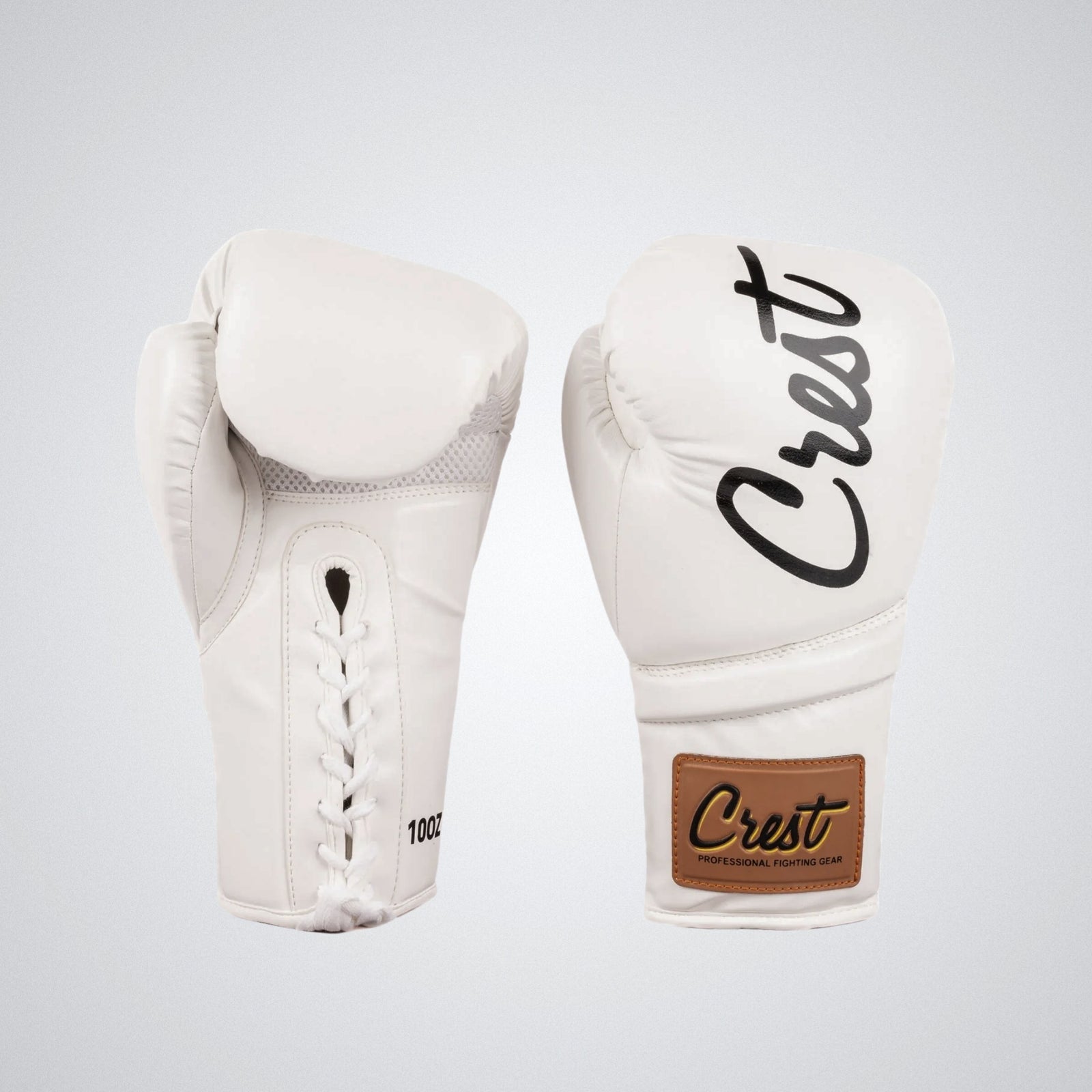 Crest Boxing Gloves "Pico 0.5" - Lace Up | White/Black