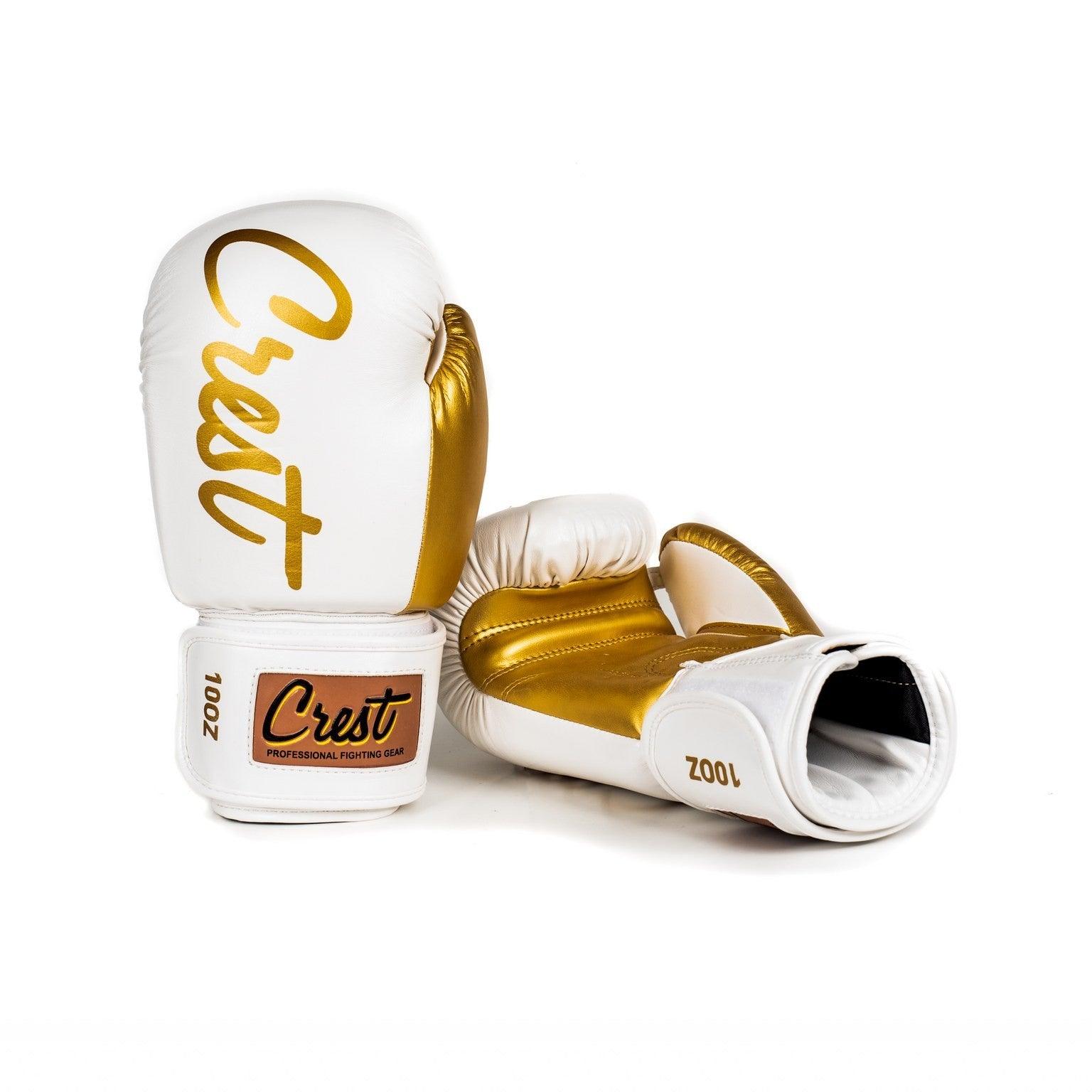 Crest Boxing Gloves "Trivor 0.5" | White/gold - Crest - PFG