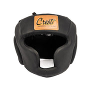 Helmet with jaw and cheek pads - leather